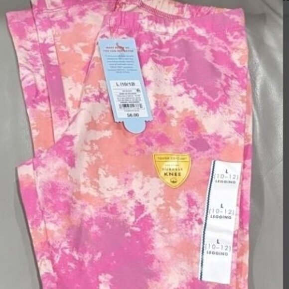 BOGO! Cat & Jack Reinforced Knee Pink Tie dye Leggings Small Medium & Large - Picture 1 of 3
